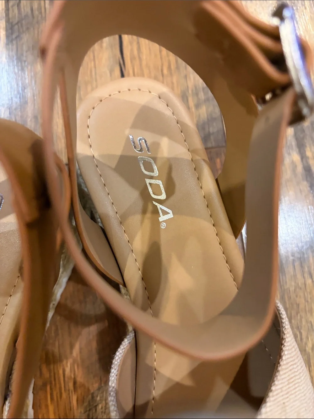 Women’s Tan and Cream Espadrille Platform Sandals